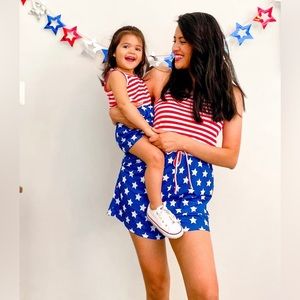 Mommy and me matching rompers perfect 4th of july!